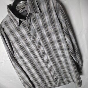 Cabelas Mens Plaid Insect Defense Long Sleeve Button Up Shirt Medium